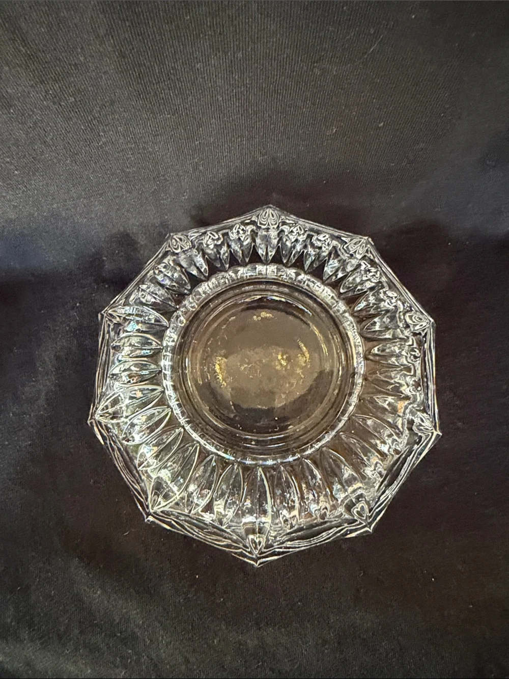 Vintage Crystal cut glass trinket or covered candy dish